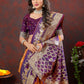 Lorenvalley Fashion Orange & Wine Patola Silk Woven Design Meenakari Weaving Saree - Swadesiicart