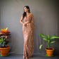 Vamsee Pearl 1 Brown Georgette Saree - Swadesiicart