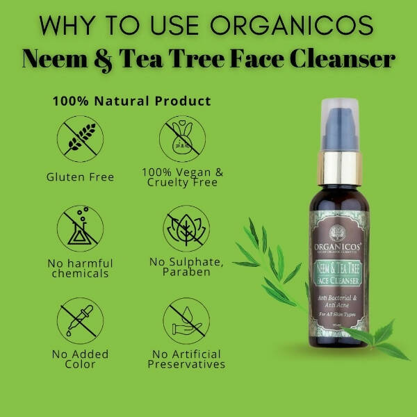 Organicos Neem & Tea Tree Face Cleanser - Swadesiicart