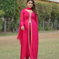 Jyoti Fashion Women's Pink Faux Blooming Embroidered Kurta with Trouser & Dupatta | Swadesiicart