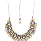 Dual Tone Kundan Neckpiece (silver) - Ruby Raang | Swadesiicart
