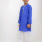 Lil Drama Shor-Gul Blue Kurta Pyjama Set For Boys | Swadesiicart