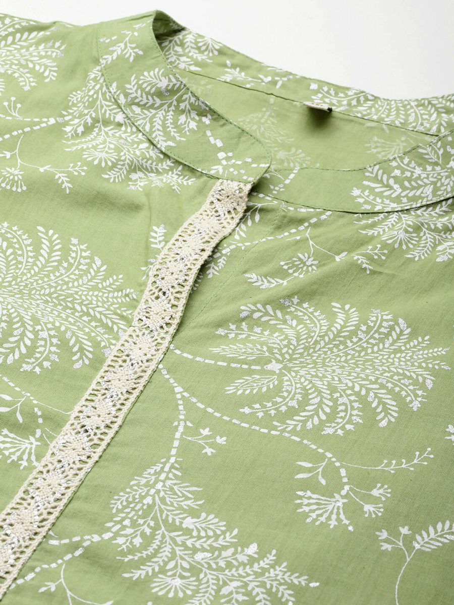 Ahalyaa Women's Traditional wear Co-ords - Green - Swadesiicart