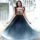 Jyoti Fashion Women's Black Sequins Embroidery Faux Blooming Anarkali Dress | Swadesiicart