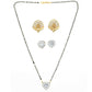 AanyaCentric Gold-Polished Mangalsutra with Pendant, 2 Pair Earrings