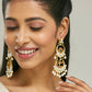 Nuyug 22K Gold-Plated Kundan Studded & Pearl Beaded Layered Chandbalis | Swadesiicart