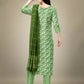 Jyoti Fashion Women's Green Rayon Embroidery & Sequence work Kurta with Trouser & Dupatta | Swadesiicart