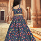Aayaa Designer Printed Silk Blue Kids Lehenga Choli - Blue