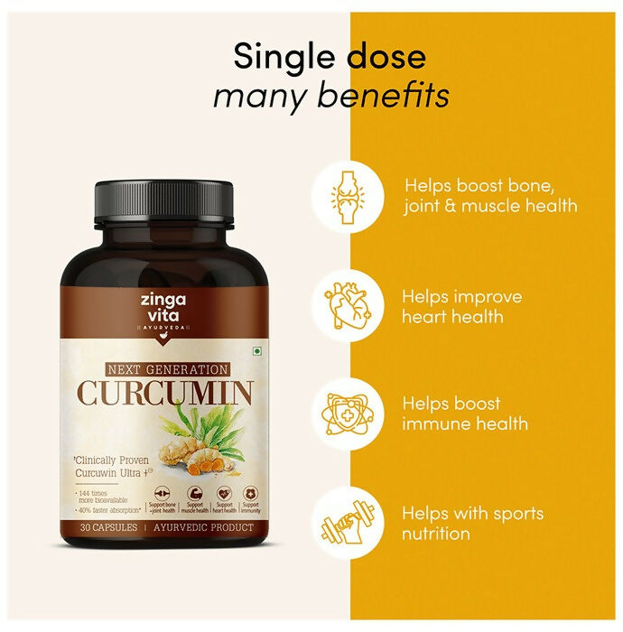 Zingavita Next Generation Curcumin Capsules - Swadesiicart