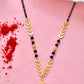 VOJ Gold-Polished Leaf Design Beaded Chain Mangalsutra - Swadesiicart