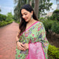 Vamsee Bhavi Pink Tussar Dola Satin Silk Saree - Swadesiicart