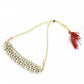 Mominos Fashion Johar Kamal Gold-Polished Brass Finish Kundan/Pearls Choker For Women (White) | Swadesiicart