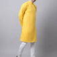 Even Apparels Yellow Pure Cotton Men's Kurta With Side Placket | Swadesiicart
