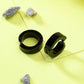 NVR Men's Black Rhodium-Plated Stainless Steel Hoop Earrings - NR Retail-NVR