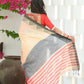 Beatitude Cream Temple Border Cotton Saree
