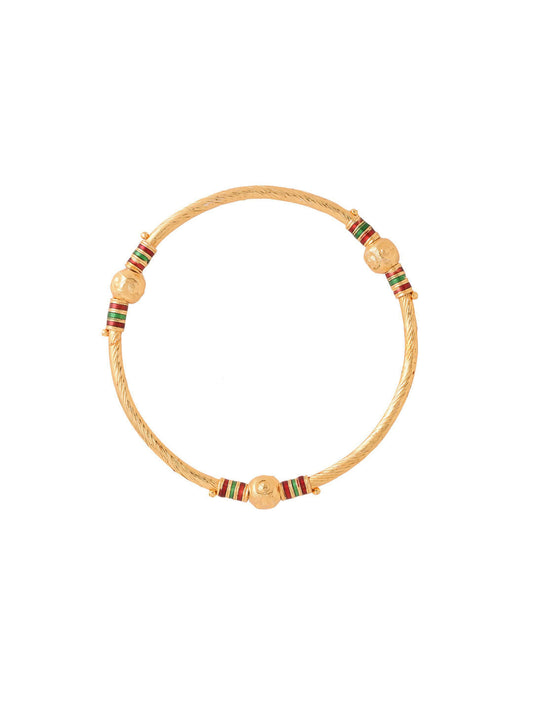 NVR Women Set of 2 Gold-Polished Traditional Bangles - Swadesiicart