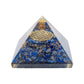 Golden Peacock Blue & Gold-Toned Lapis Lazuli Orgone Stone Pyramid Prism Paperweight | Swadesiicart