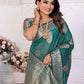 Aastha Fashion Light Green Soft Organza Silk Weaving Saree