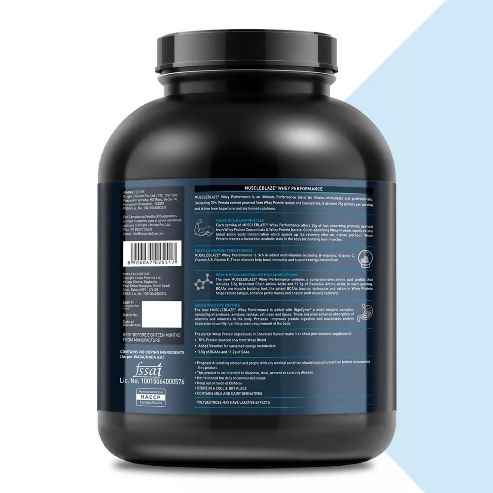 MuscleBlaze Whey Performance Protein Chocolate | Swadesiicart