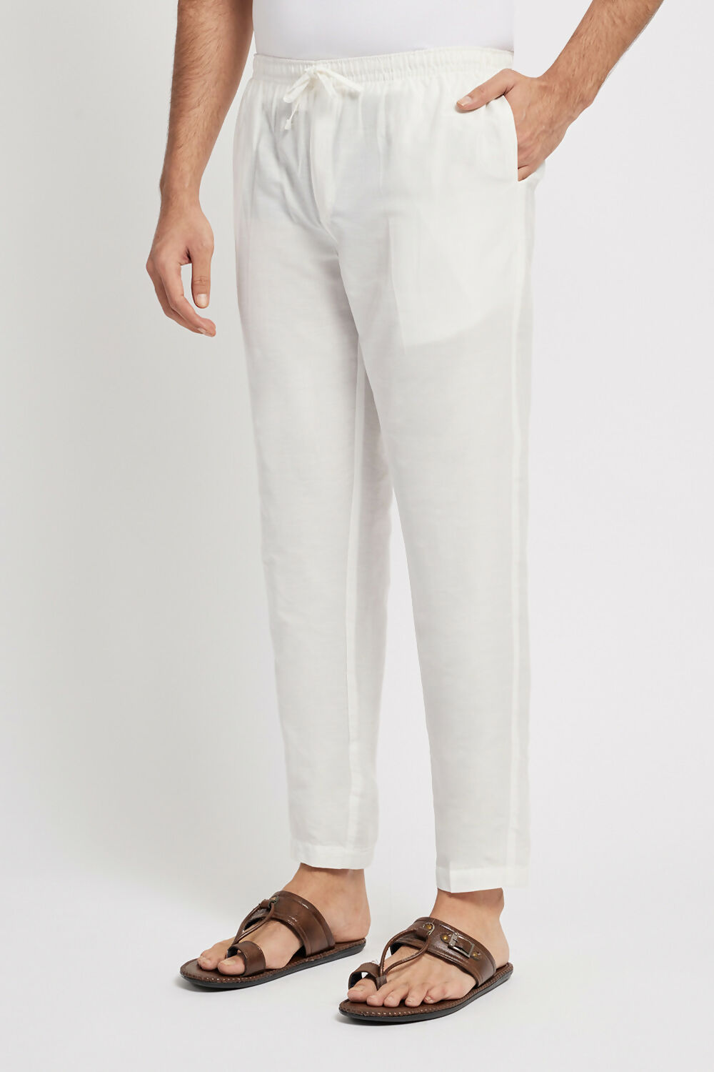 Ethnic India White solid Pant for Men | Swadesiicart