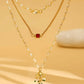 White and gold, Red Stone Kundan Necklace - Ruby Raang | Swadesiicart