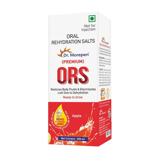 Dr. Morepen Premium ORS Drink With Electrolytes for Instant Hydration Apple Flavour | Swadesiicart
