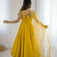 Joban Fashion Yellow Kurta Set Chanderi Sequence Embroidery Work - Swadesiicart