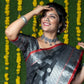 Jyoti Fashion Women's Black Soft Handloom Silk Zari Woven Saree with Blouse | Swadesiicart