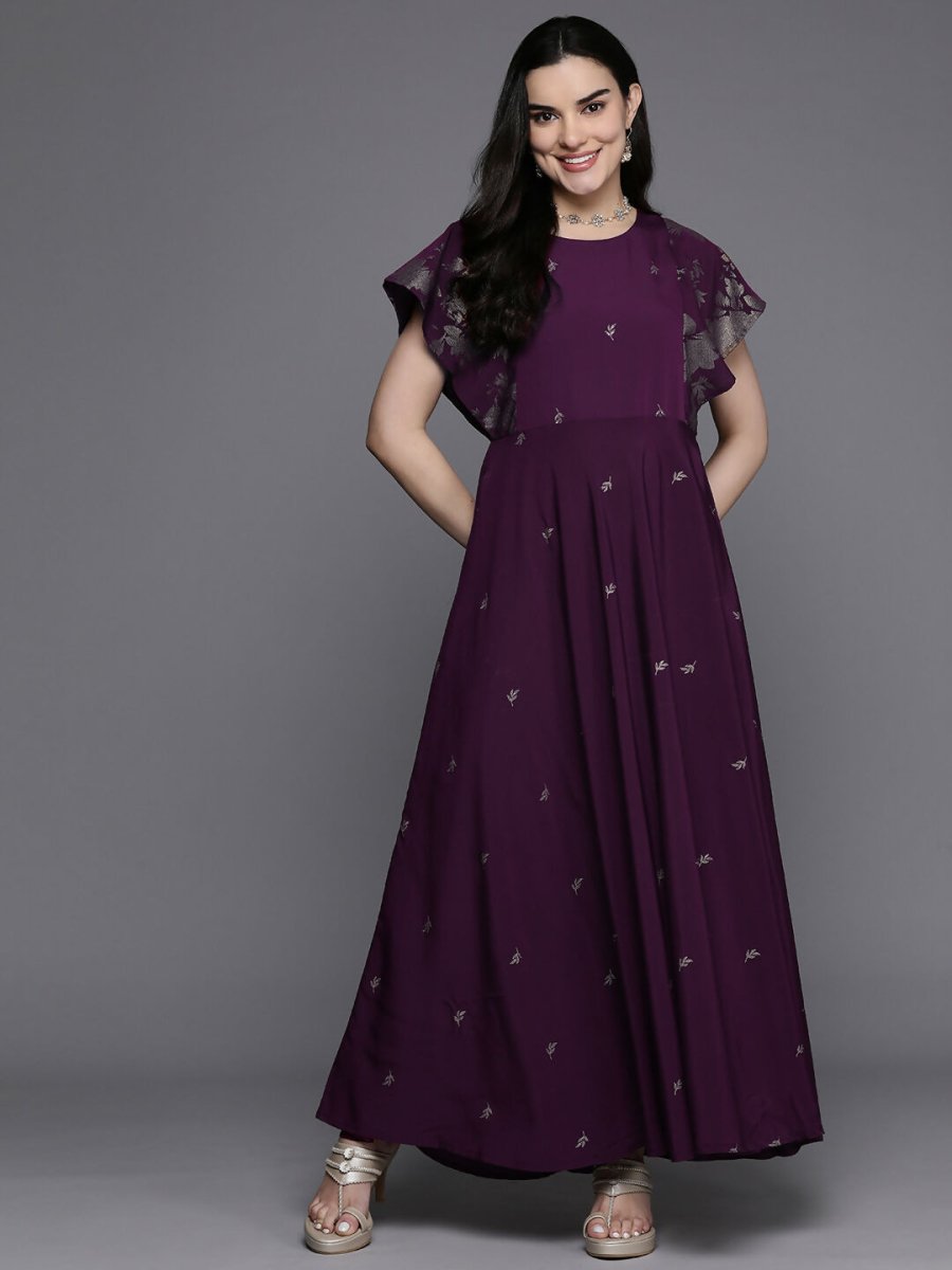 Ahalyaa Women's Traditional wear Kurta Set - Burgundy | Swadesiicart
