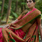 Vishnu Weaves Women's Pink Pashmina Silk Thread Woven Saree with Blouse - Swadesiicart