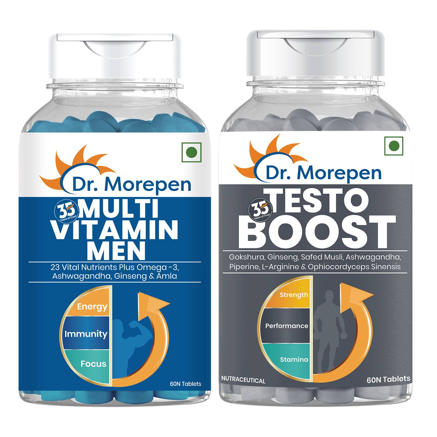 Dr. Morepen Testo Boost and Multivitamin Men Tablets Combo - Dr Morepen