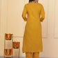 Mustered Viscose Chanderi Embroidered Stitched Suit With Dupatta - Tanisha | Swadesiicart