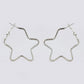 VOJ Women Sliver Tonned Star Shape Stainless Steel Hoop Earrings - Swadesiicart