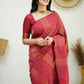 Partywear Designer Red Banarasi Silk Fancy Saree - Starwalk | Swadesiicart