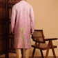 Pink Cotton Printed Chikankari Embroidery Work Kurta - Mahotsav | Swadesiicart