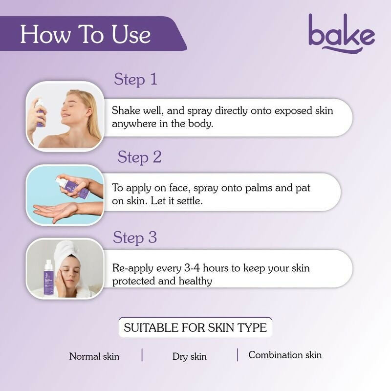 Bake SPF 70 Sunscreen Spray PA++++ Waterproof | Swadesiicart