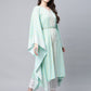 Ahalyaa Women Sea Green Crepe Printed Kaftan Kurta | Swadesiicart