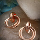 NVR Women's Western Gold-Polished Circular Metal Hoop Earrings | Swadesiicart