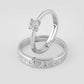 VOJ Stainless Steel Cubic Zirconia Silver Plated Adjustable Ring Set for Couple | Swadesiicart