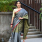 Beatitude Grey Tissue Silk Saree