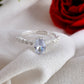 VOJ white CZ-detail Stainless Steel Cubic Zirconia Silver Plated Adjustable Finger Ring | Swadesiicart