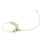 Gold-Polished White Kundan Studded Pearl Beaded Nose Pin - Ruby Raang | Swadesiicart