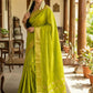 Shree Shyam Fashion Parrot Green Soft Silk Saree
