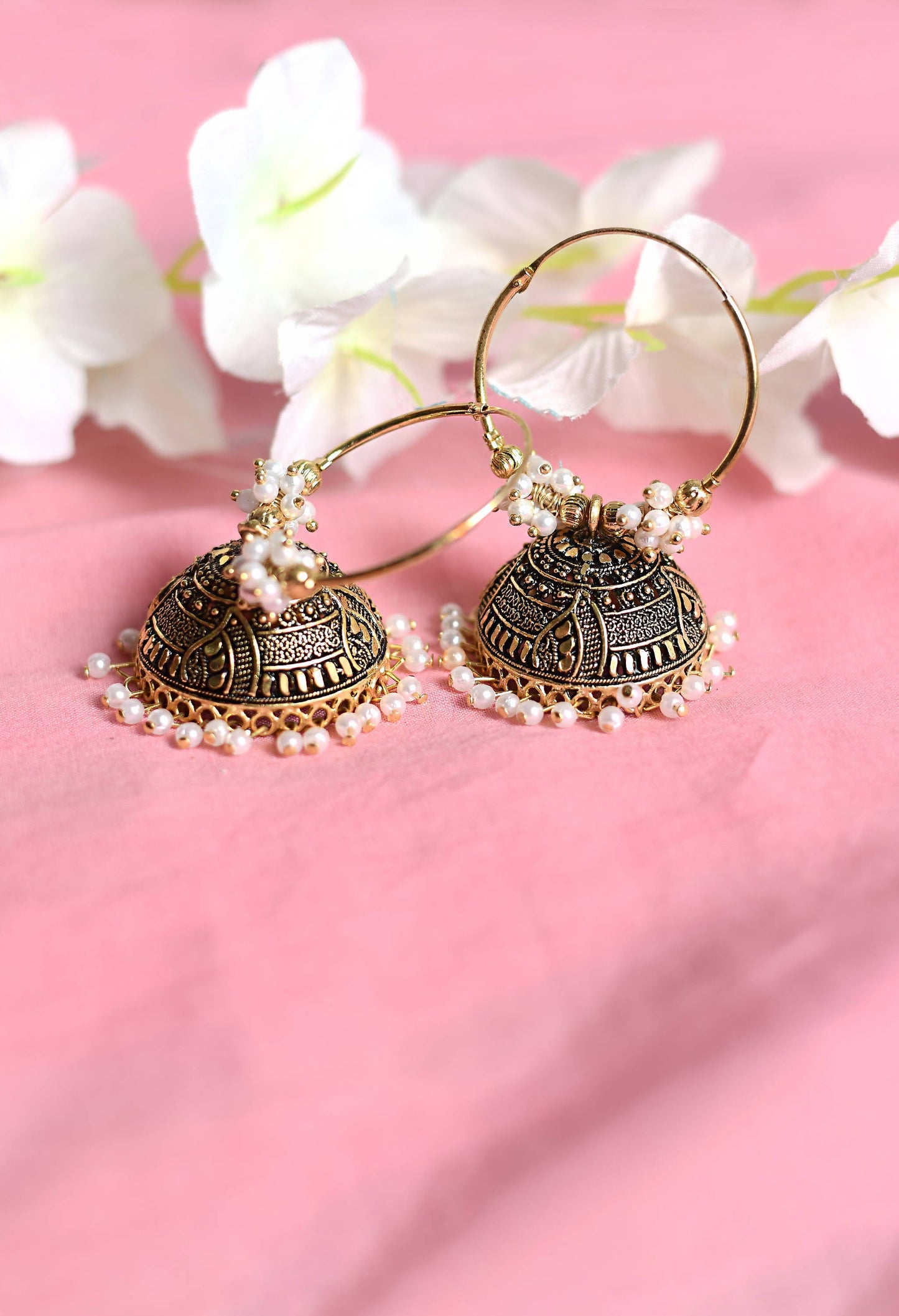 Mominos Fashion Johar Kamal Women's Latest Designer Golden Color Jhumkas - Swadesiicart