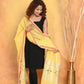 Very Much Indian Handloom Pure Cotton Paithani Dupatta - Yellow | Swadesiicart