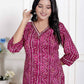 Miravan Womens Magenta Bandhej Printed Rayon Kurti - Swadesiicart