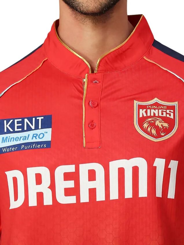 Punjab Kings Men Red Printed Half Sleeves Jersey IPL, T20 | Swadesiicart