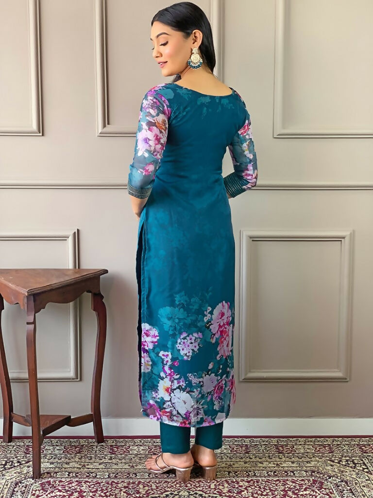 Partywear Designer Tebby Rama Stitched Suit With Dupatta - Tanisha | Swadesiicart