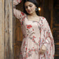 Jyoti Fashion Women's Cream Faux Georgette Floral Digital Printed Anarkali Dress with Dupatta | Swadesiicart