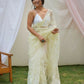 Vamsee Ishaq Yellow Organza Saree - Swadesiicart